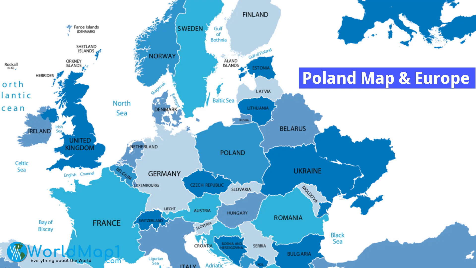 Carte de la Pologne et de l'Europe